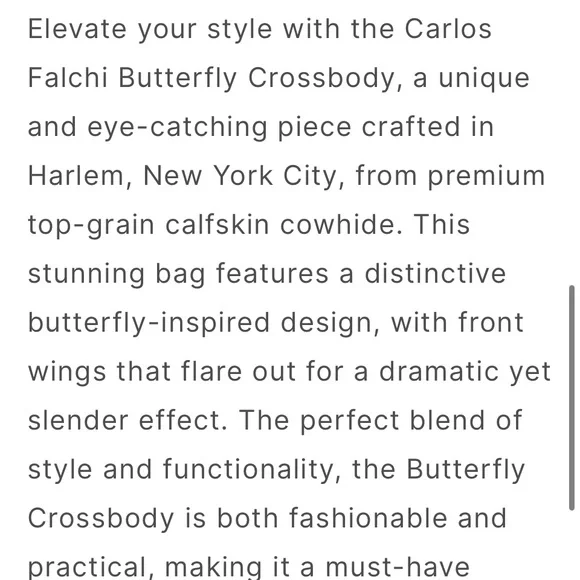 Carlos Falchi Tan Medium Butterfly Bag with Crystal Strap - Picture 11 of 14